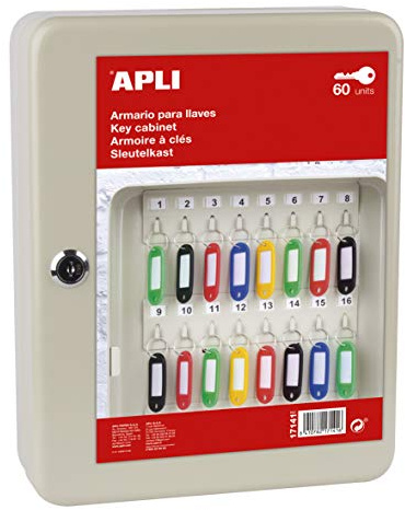 APLI 17141 - Armario metálico portallaves para 60 llaves con cerradura