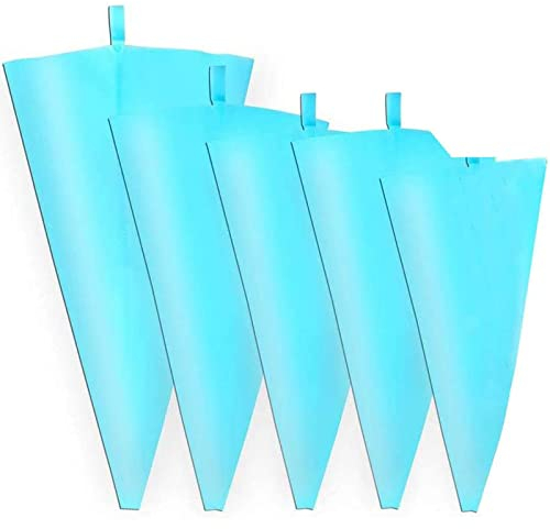 YOUYIKE sac a Poche Silicone Professionale Riutilizzabile da Unique Store- 5 Formati da Small a Large- Cottura Dolci, Biscotti, Cupcake e Impasti- Set sac à Poches per Ugelli e varietà di Decorazioni