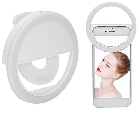Selfie Light Ring Led Circle Clip-on Selfie Fill Light, USB Ricaricabile Cellulare Fill Light Dimmerabile LED Circle Lamp per Live Streaming Light, Smart Phones, Pads, Makeup Mirrors