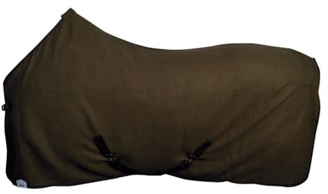 netproshop Fleece Abschwitzdecke m Kreuzbegurtung, ArmyGreen Gr. 105-155cm, Groesse:155