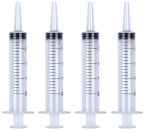 Cygnus 4 Pack - 20ml Syringes Without Needle for Measuring, Lip Gloss, Liquid refilling, Dispensing, DIY Crafts, DIY Lip Gloss Accessories, Feeding Pets, Food, Scientific Labs
