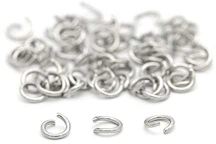 NaturSchatulle Biegeringe Edelstahl Ø 3-8mm Binderinge I 25 Stück Spaltringe Verbindungsringe Ösen Basteln DIY Schmuckherstellung Nickelfrei (4mm)