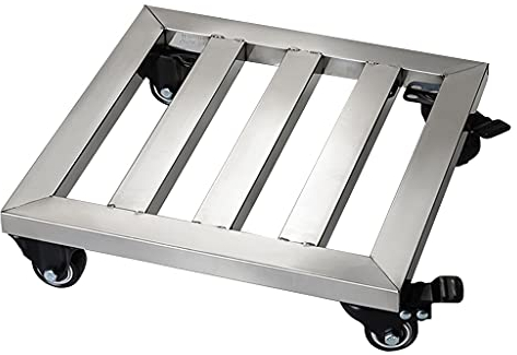 YXCKG 30cm Quadratischer Pflanzenroller Aus Metall Mit Rädern, Edelstahl Blumenroller Für Innenbereich, Maximale Belastung 75 Kg, Blumentopfregal Auf Rädern Pflanzwagen