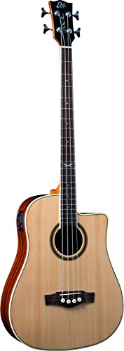 Eko Guitars - NXT BASS B100CE Natural, akustische Bass-Shape Dreadnought, glänzende Oberfläche, Skala 812 mm, Farbe Natur