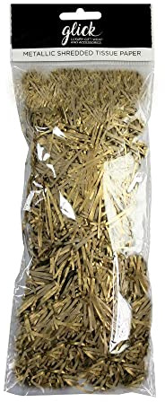 Glick Lyxigt strimlat silkespapper, perfekt för användning i presentförpackning, konst & hantverk, 30 GMS, guld