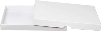 Natürlich verpacken Faltschachtel 13,6 x 19,6 x 2,5 cm, Weiß, mit Deckel, Karton - 10er Set