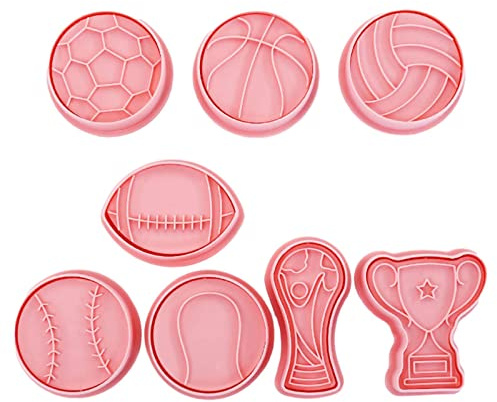 Moldes para galletas, 8 unidades, cortadores de galletas, fútbol, baloncesto, voleibol, trofeo, béisbol, cortadores de galletas, galletas, galletas, decoración de tartas