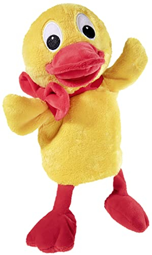 Heunec & KG und Seine Freunde, Handpuppe Schnatterinchen GRS/PET Plüsch, Gelb/Rot, 28 Zentimeter