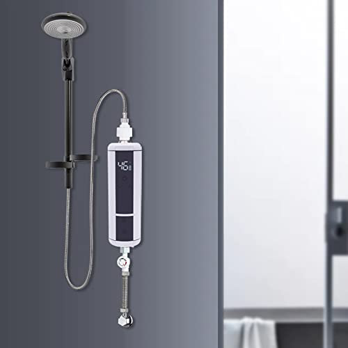 Scaldacqua istantanea elettrico, indicatore LED Mini scaldabagno istantaneo 3500 W scaldabagno senza serbatoio per bagno cucina (bianco)