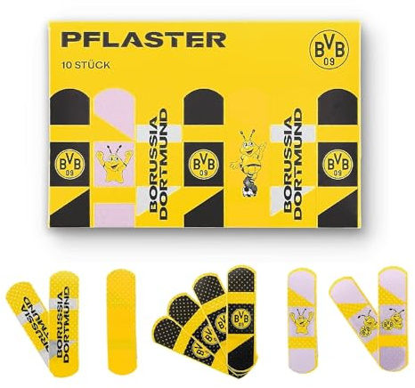 Borussia Dortmund Pflasterset - Emma - 10 Stück Kinderpflaster Pflasterbriefchen BVB 09
