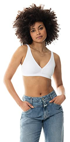 Mey Damen Triangle-BH - Bustier mit Gummibund und herausnehmbaren Pads - Serie Organic Cotton - 24016