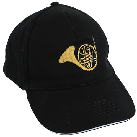 Baseball-Cap mit eingestickten Instrumenten, schwarz, Baumwolle