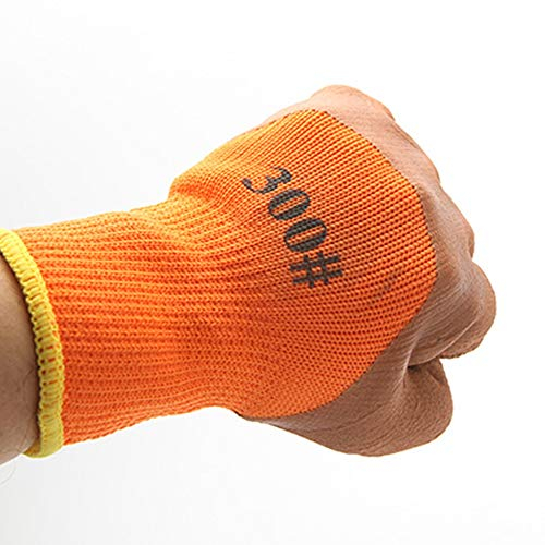 Handschuhe Widerstandsfähig Arbeitsschutzhandschuhe, Schutzhandschuhe Verstärkte Fingerschaumhandschuhe Latex-geklebter Gummi Schutztuch Warme SchutzhandschuheWear Arbeitsschutzhandschuhe 10 Paar * 5