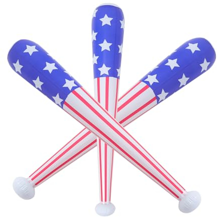 Abaodam 3stücke Inflatable Baseball Bats Flag Party Deko Für Unabhängigkeitstag Cheer-requisiten Für Sportevents Und Kindergeburtstagsfeiern Lange Aufblasbare Schläger