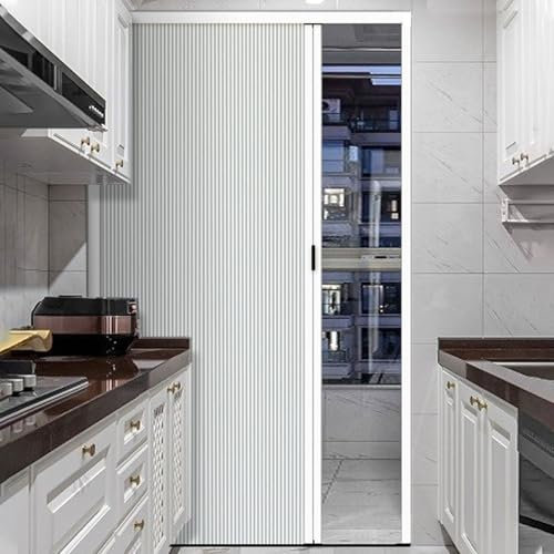 Falttüren Innentüren Falttüren für Privatsphäre, Magnetische Ziehharmonika-Schiebetür mit Anpassbarem Muster, 100% Verdunkelungs-Falttür für Waschküche, Badezimmer, Schrank(28x96in(71.1x243.8cm))