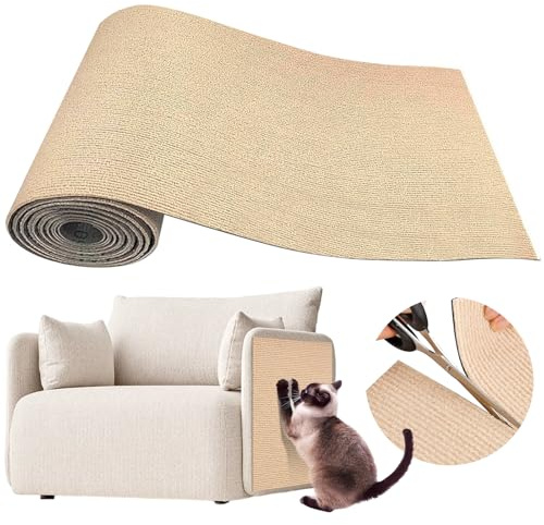 Tiragraffi Divano, Tappeto Tiragraffi Gatti, 200 * 30cm Antigraffio Gatto Divano, DIY Climbing Cat Scratcher, Tiragraffi Autoadesivo per Gatti, Proteggi Divano Gatti Graffi per Mobili, Gatti, Divano