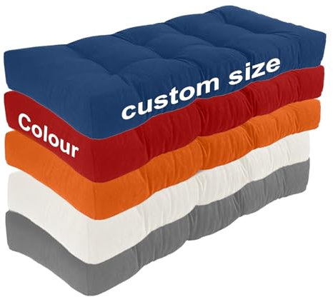 Celtty Custom Bench Cushion Indoor/Outdoor, Swing Seat Cushion with Non-Slip Bottom Bench Pad Cushion for Garden/Rattan Furniture/Bay Window/Sofa/Patio (Customized Size & Color)