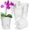 BEIUEN Lot de 8 pots à orchidées, auto-arrosage, 15,24 cm, protection contre la sécheresse, pots pour orchidées, blancs
