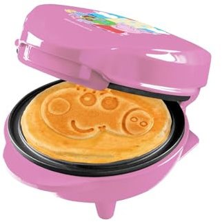 Peppa Pig - Mini piastra per waffle in design unico Peppa Pig per feste di compleanno per bambini, Pasqua e Natale, con semaforo per waffle, diametro 10 cm, prodotto con licenza ufficiale, colore: