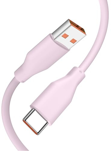 Cable USB C 1m 6A 120W carga rápida para XiaoMi 17 15T 14T 13T 12T 11T Pro Cable USB Tipo C Carga Rápida Cable Transferencia Datos para Redmi Note 15 14 13 12 11 10 Pro Pad 8 7 6 POCO F8 X7 F7 X6 rosa