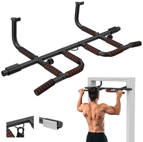 Pull Up Bar Doorway Fitness Chin Up Bar for Home Gym Equipment,Pull Up Bar for 65-95 cm Doorway Multi-Grip Door Pull-Up Bars with Padded Handles,Home Fitness Door Horizontal Sit Up Exercise Equipment