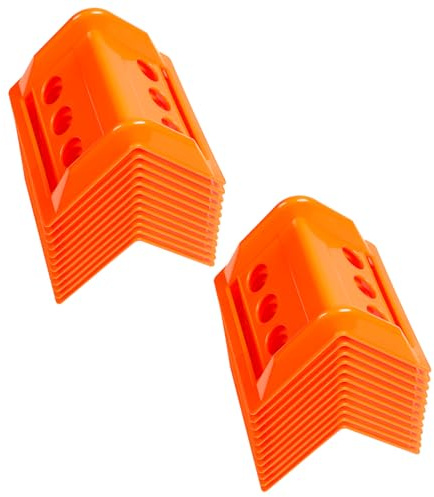 24-Pack 4 Flatbed Edge Protectors, Corner Protectors – Heavy-Duty Plastic Corner Guards for Flatbed Trailer Loads, Compatible with 4-Inch Ratchet & Winch Straps – Tie-Down Safety Accessories (ORANGE)