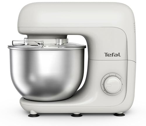 Tefal Bake Essential, Küchenmaschine, 4,8l Edelstahlschüssel, Rührgerät, Back-Kit, Teigknetmaschine mit 800 W, cremige und homogene Ergebnisse, perfektes kneten, Rise, QB160138
