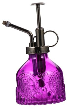 ibasenice Regadera De Vidrio Repujado Retro para Plantas Flores Botella De Riego Pulverizador para Jardineria