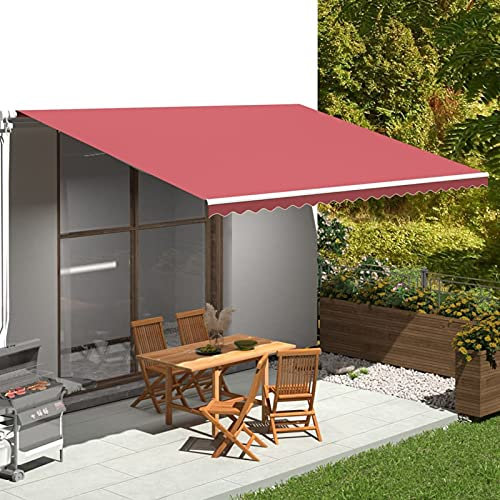 Toldo retráctil de 5 x 3,5 m para exteriores, tela de repuesto para patio, balcón, toldo con brazo extensible, protección UV, impermeable, fácil de instalar