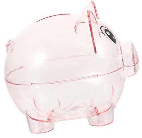 Toddmomy Alcancía de Cerdito para Niños 2piezas de PS Rosa Capacidad Suficiente para Monedas y Billetes, Fomenta Hábito de Ahorro en Cumpleaños