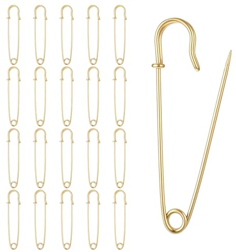 Tweruna 20 Spille Da Balia Grandi Dorate Da 7,5 Cm, Spille Da Balia Pesanti Per Abbigliamento, Coperte, Pelle E Artigianato
