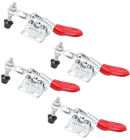 HOLIDYOYO 4pcs Horizontal Toggle Clamps Quick Release Level Fasteners for Welding Circuit Boards Tool Fixtures Compact