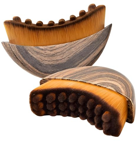 TONAUP 2 Stück Lymphatic Brush Drainage Massagebürste, | Lymph Bürste Gesicht, Lymphdrainage Massagegerät Kontur Kinn Kiefer mit Aufbewahrungsbox Trockenbürste Gesichtspflege (Braun)