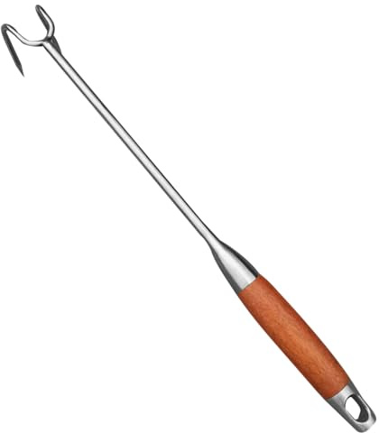 Alasum Gancio per Carne in Acciaio Inox 304 Multifunzione per Barbecue e Campeggio, Accessorio Robusto per Maiale Manico in Legno Ergonomico, Utensile Professionale per Uso Quotidiano