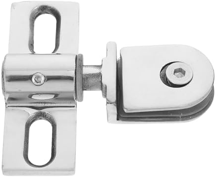 QUMIIRITY Kit de Charnières Pivotantes pour Porte de Bain en Verre en Acier Inoxydable Épais, Accessoires Robustes Fixation à Pince pour Usage Intensif en Salle de Bain