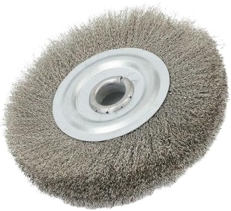 Cepillo de rueda de alambre ondulado de 1 pieza, cepillo de rueda de alambre fino de acero inoxidable for pulir polvo de metal, diámetro exteri0r de 10 a 15 mm.(100mm)