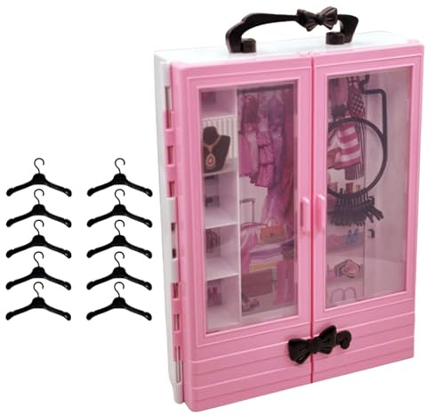 Almencla Kleiderschrank für Puppen, Puppenmöbel Zum Selbermachen, Szenenmodell, Geburtstagsgeschenk, Dekoration