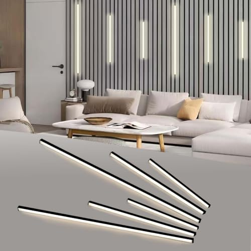 Besseto 6-Pack LED Strips for Acoustic Wall Panels | Wood Slat Wall Panel Light,3000K Touchable Switch Dimmable Recessed for Living Room Bedroom Bathroom Stairs