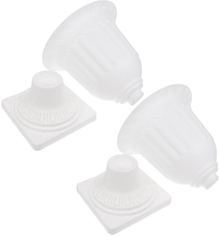 COOLHIYA Maceteros Originales de Plástico Blanco para Plantas Verdes y Flores, 2 Piezas Diseño Vintage para Uso Interior y Exterior en Decoración de Jardín