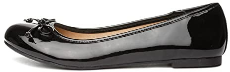 Lilley Gerri Womens Black Patent Ballerina - Size 6 UK - Black