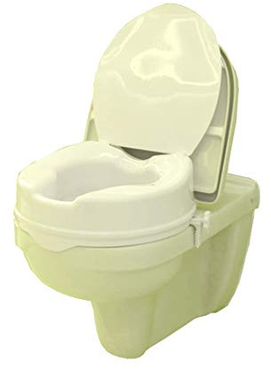 FabaCare Toilettensitzerhöhung Clean, Toilettenaufsatz mit Deckel, WC-Sitz weiß, bis 225 kg, Höhe 5 cm