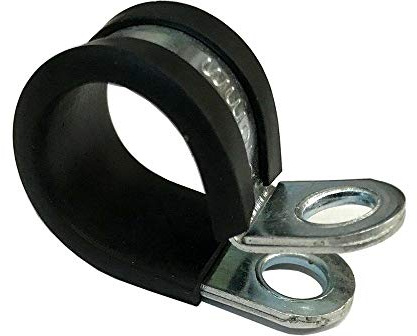 100 Pack || Rubber Lined Steel Strong P Clip Clips Hose Pipe Clamps Cable Wire (6mm)