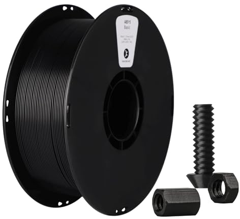 kexcelled ABS Schwarz 3D Drucker Filament, 1,75mm 1kg Spule, Hitzebeständig | Festigkeit, Langlebigkeit, Vielfältige Farben, Grundmaterial, Für die meisten FDM-Drucker, AMS-Kompatibilität