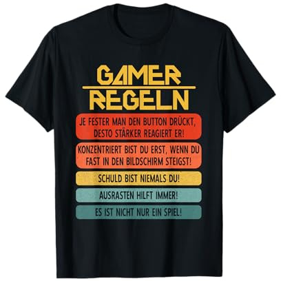 Gamer Regeln Zocker Computer PC Konsole Gaming Logik T-Shirt
