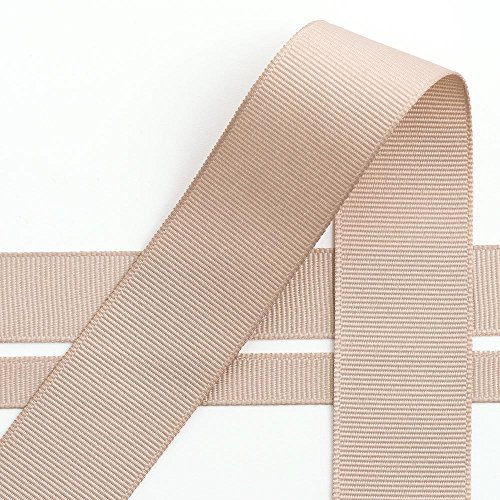 Italian Options Nastro in grosgrain da 25 mm, resistente, tinta unita, per fiocchi, matrimoni, artigianato, cucito, accessori per capelli, confezioni regalo, rotolo da 25 mm x 10 m, colore tortora