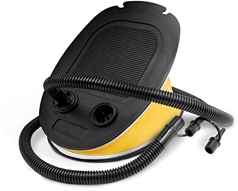 Wyldness Camping 5 Litre Foot Pump with 130cm Extra-Long Hose and 2 Nozzles Adaptor Attachment-2 Way for Inflating and Deflecting Swimming Inflatables, Padding Pools, Airbed Mattress