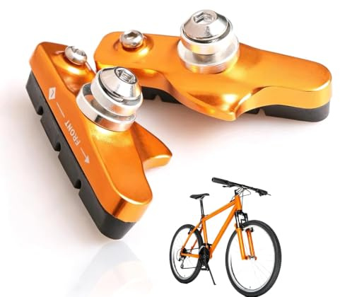 Agatige Fahrrad-Bremsbeläge, Paar L/R 55mm Bergfahrrad Aluminiumlegierung Bremsklötze, Sport Rennrad Schuhe Bremse Ersatz Set mit Drainage-Körnung