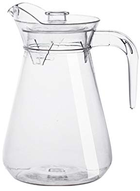 Housoutil Jarra De Cristal Jarra de Acrílico de Agua Transparente con de Tapa de Agua de para Sangría de Limonada 2L