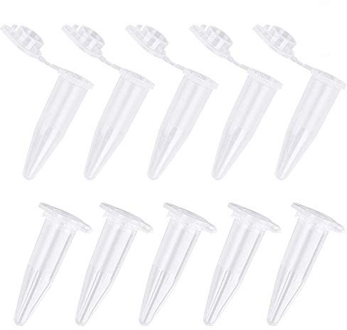 Hundnsney Lot de 1000 tubes de centrifugeuse en plastique transparent 1,5 ml