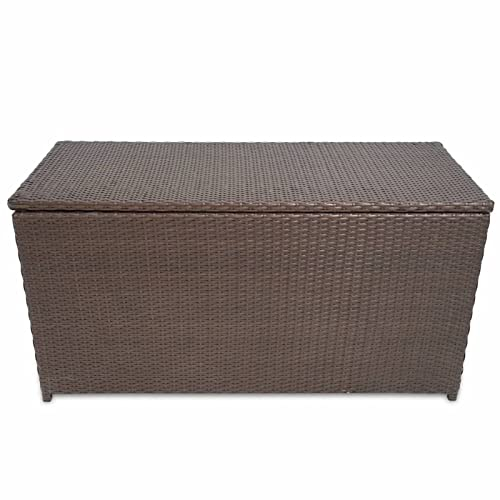 Rantry Garten-Auflagenbox Braun 120x50x60 cm Poly Rattan Gartenmöbel Model42499